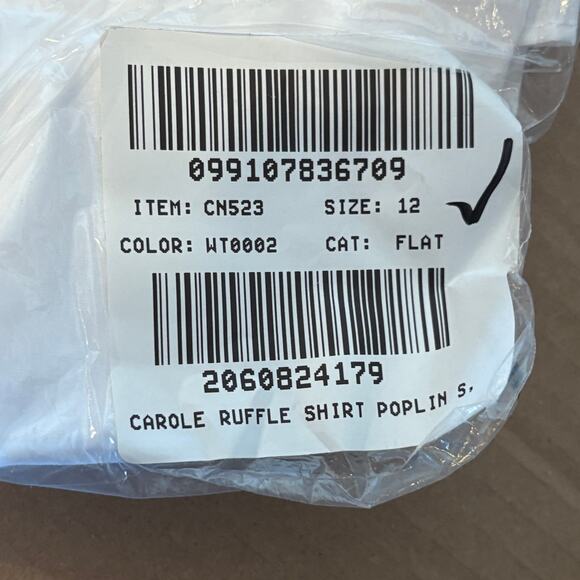 J Crew Jules Ruffle Collar Shirt 12 White NWT Blouse Top CN523 J.Crew Prep - Picture 5 of 5